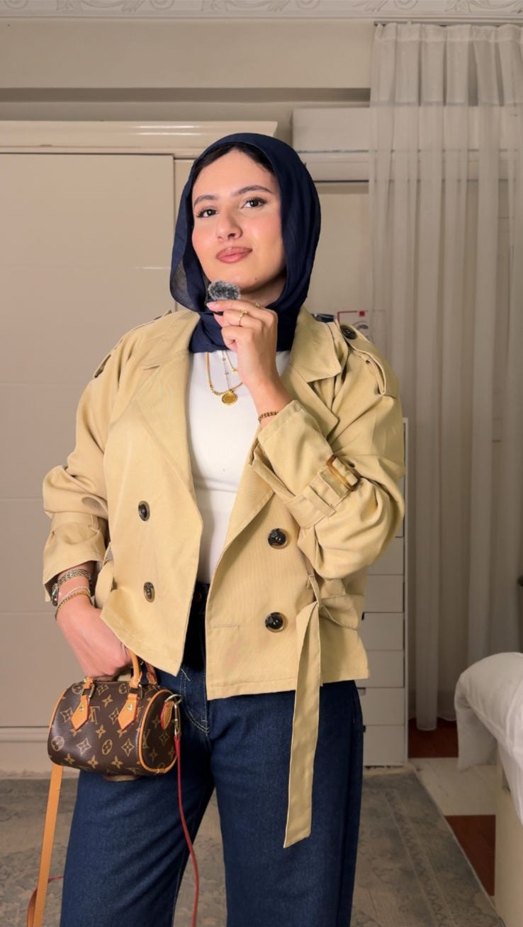 TK Double-Breasted Belted Trench Jacket