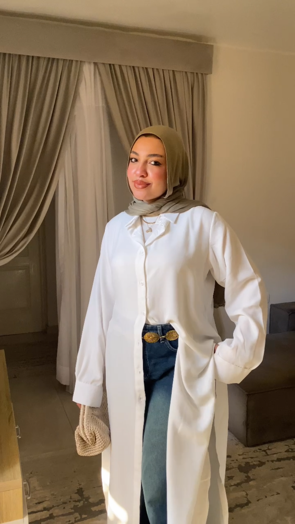 Linen long shirt