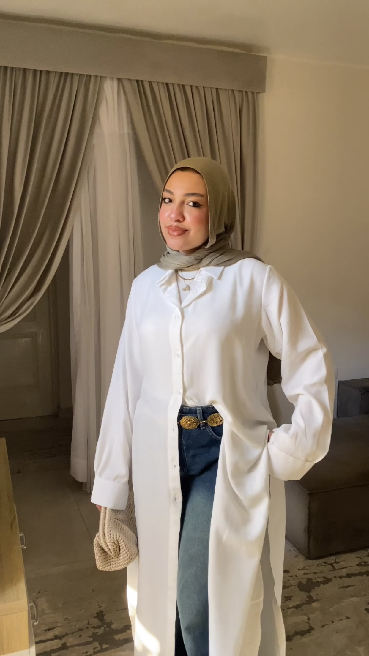 Linen long shirt