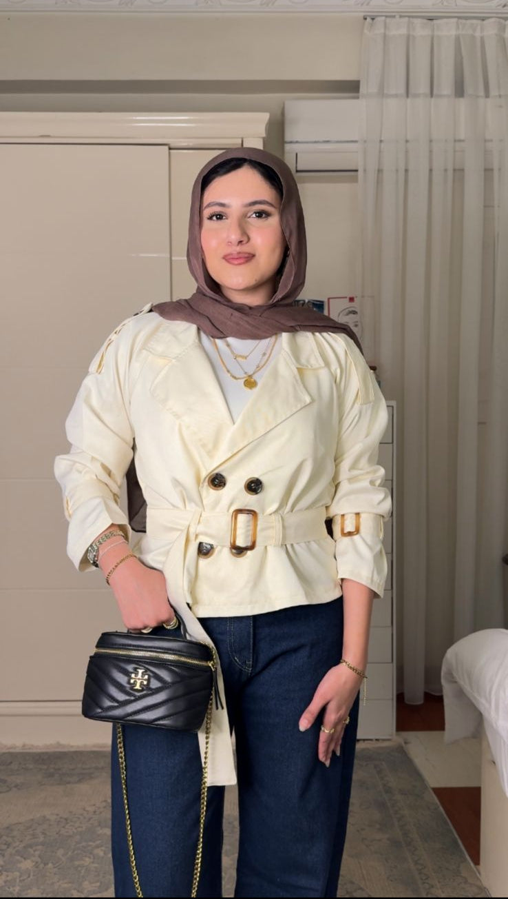 TK Double-Breasted Belted Trench Jacket