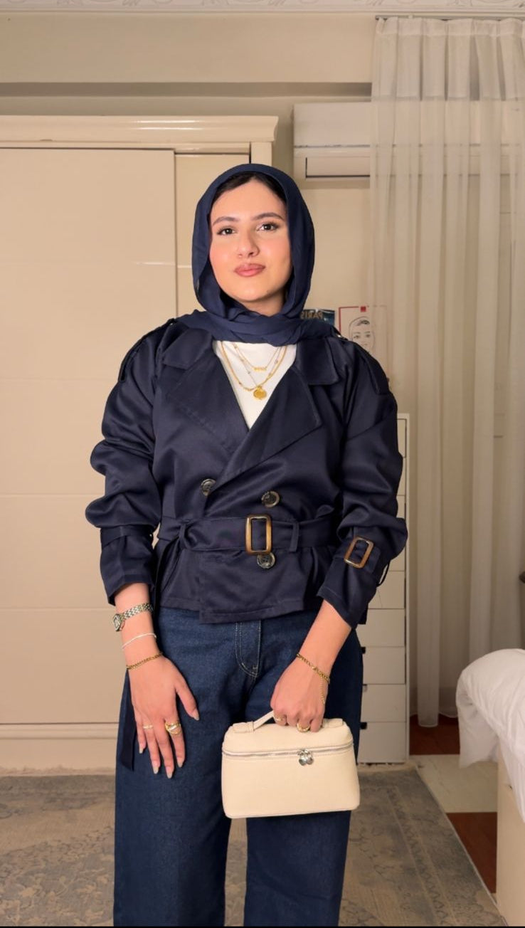 TK Double-Breasted Belted Trench Jacket