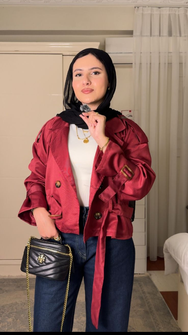 TK Double-Breasted Belted Trench Jacket