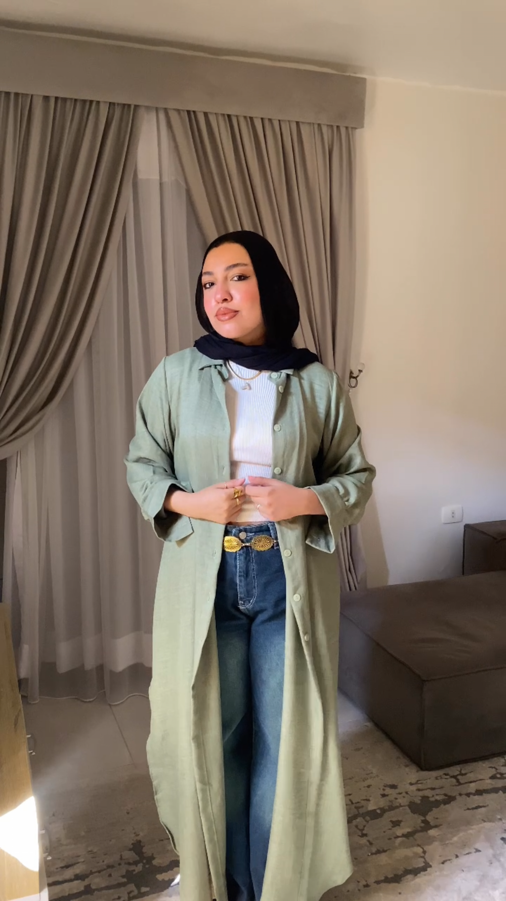 Linen long shirt