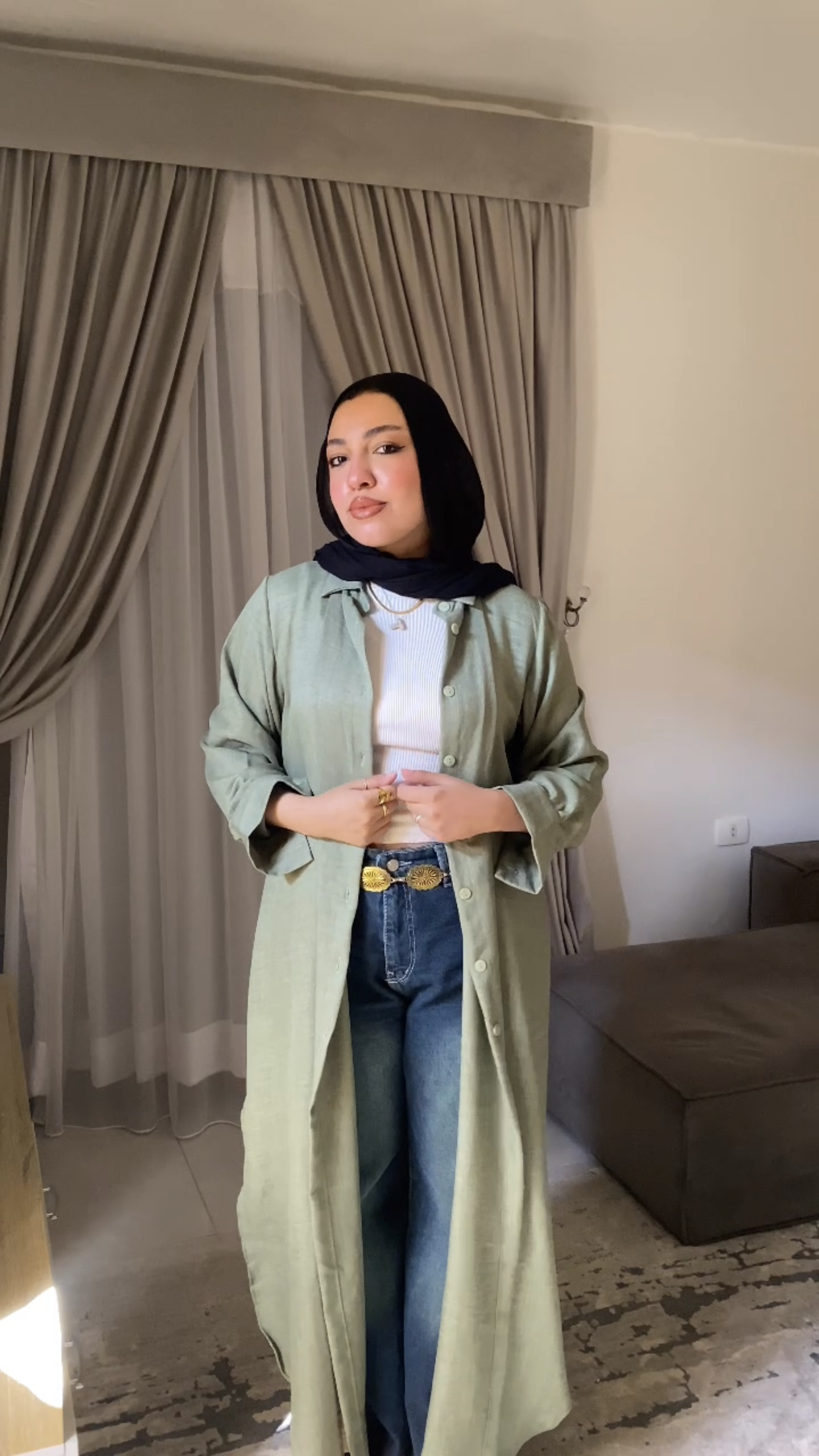 Linen long shirt