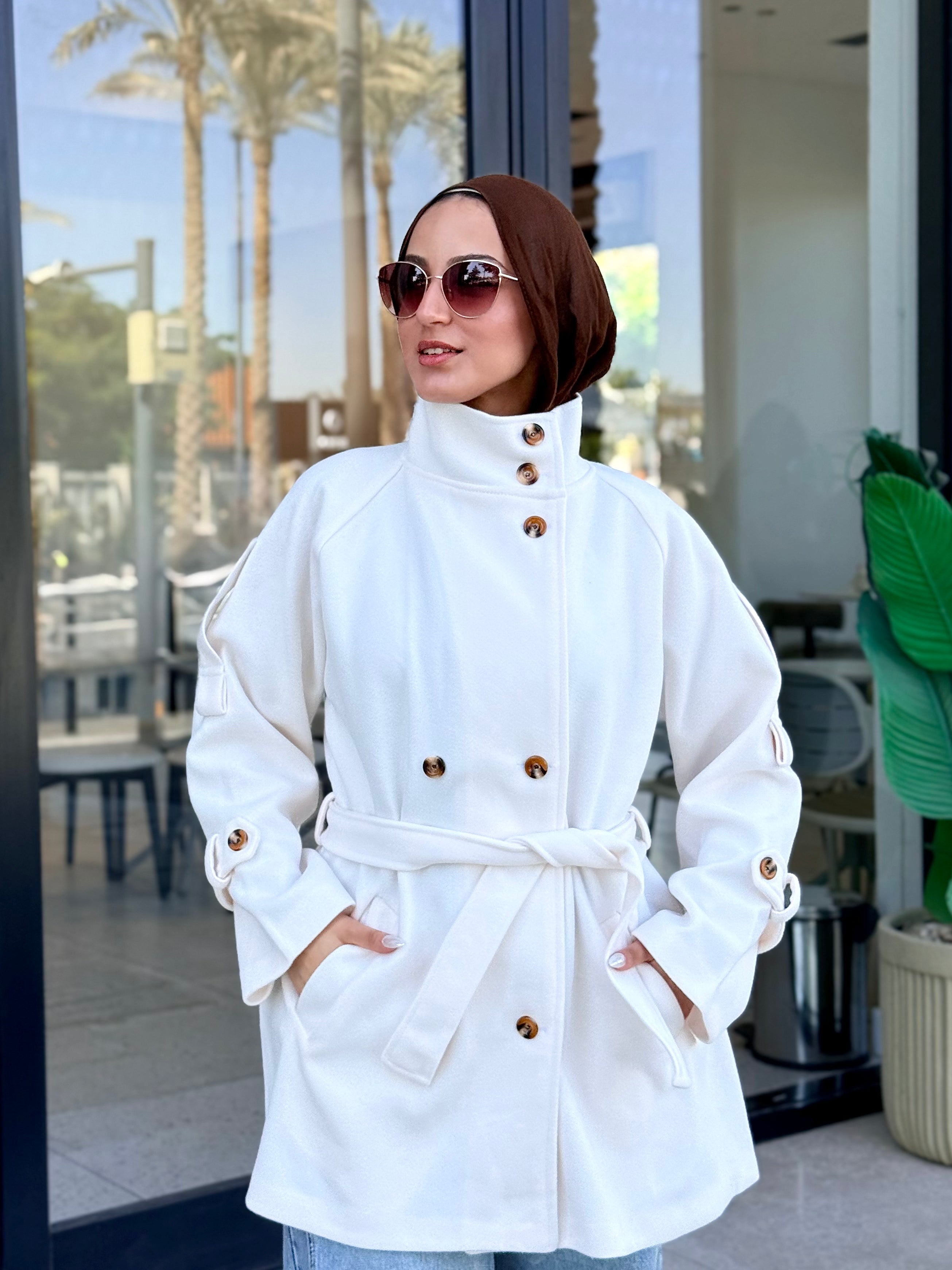 KM Double-Breasted Belted Jacket