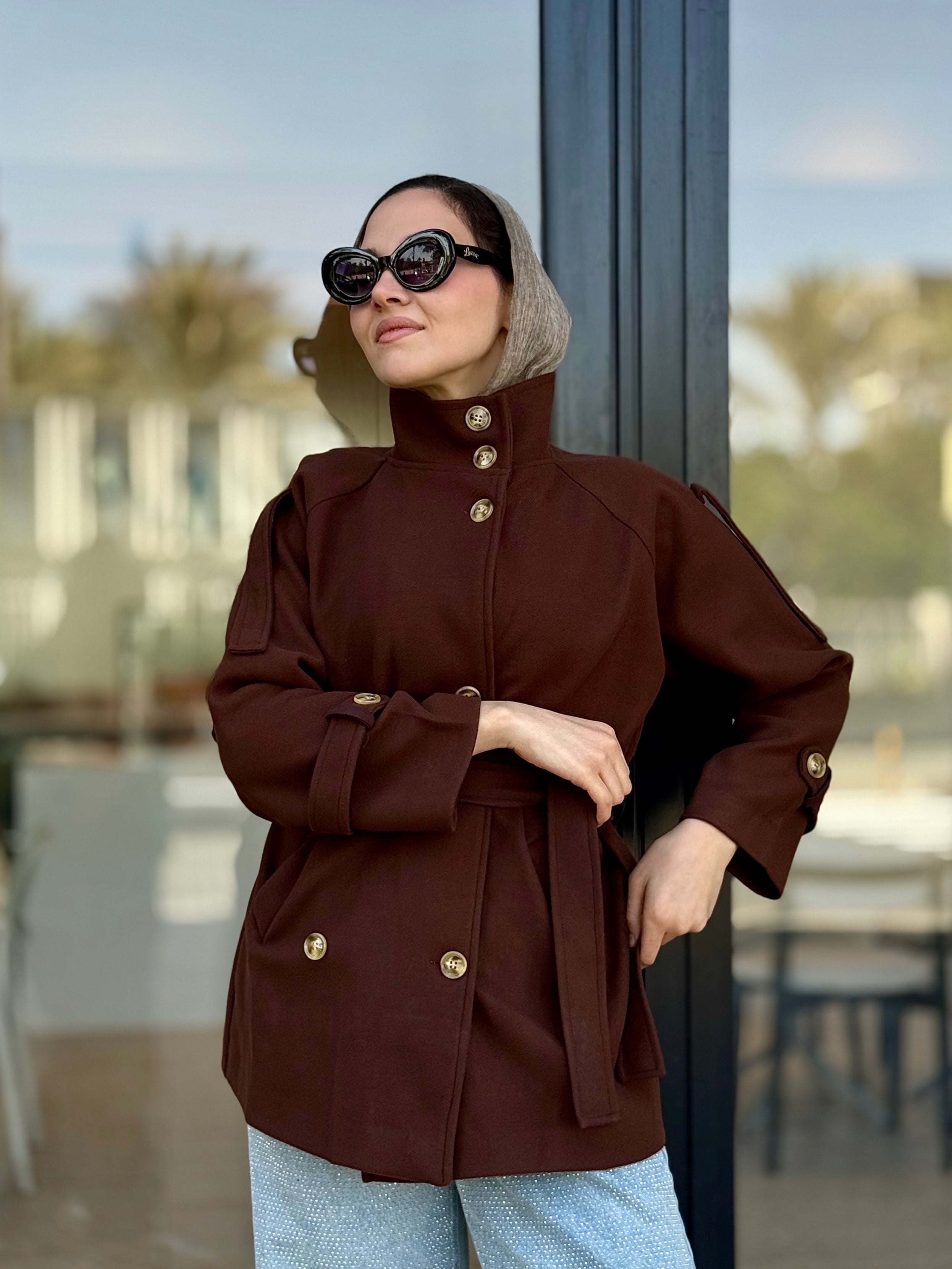 KM Double-Breasted Belted Jacket