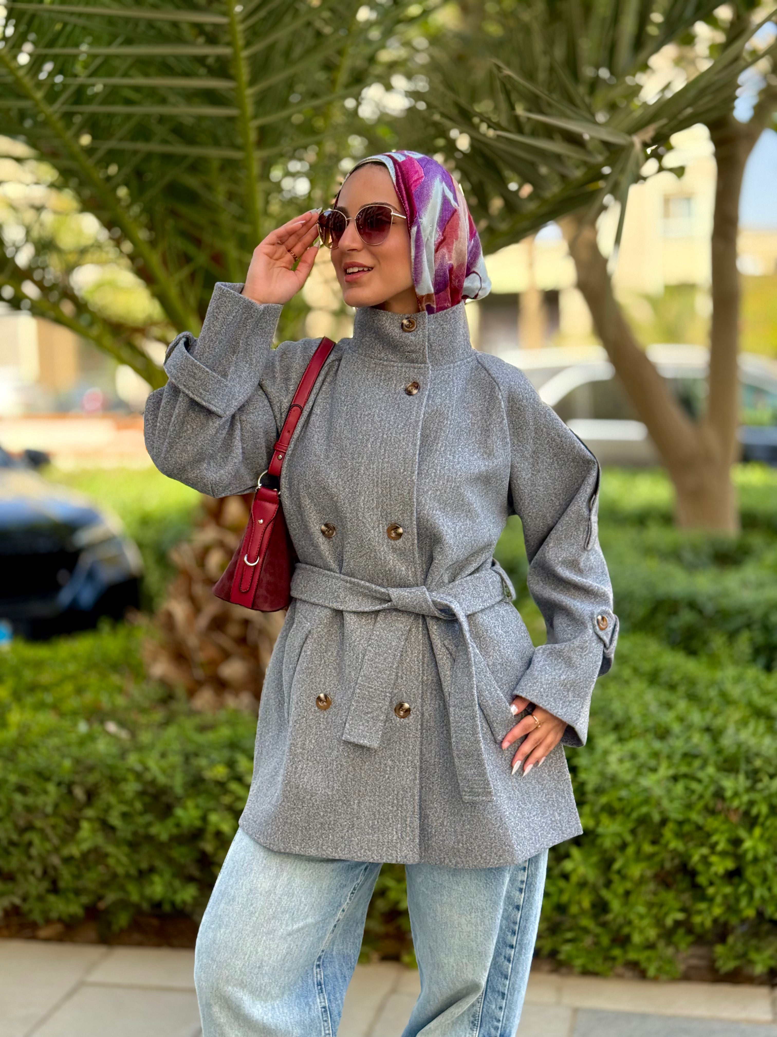 KM Double-Breasted Belted Jacket