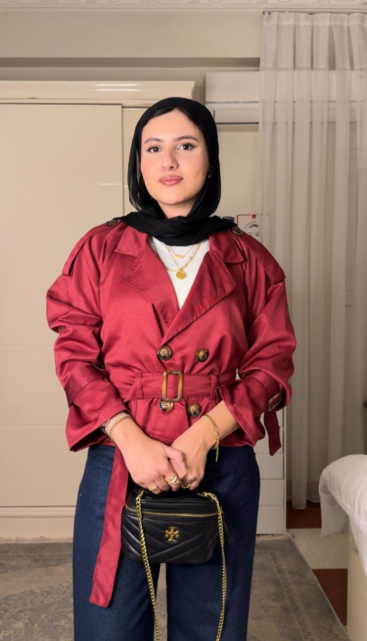 TK Double-Breasted Belted Trench Jacket