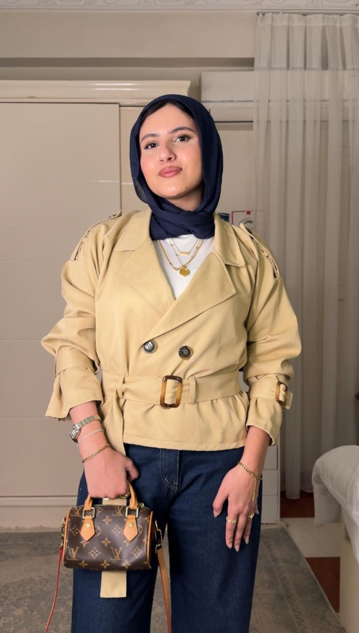 TK Double-Breasted Belted Trench Jacket