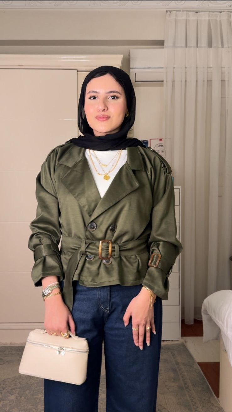 TK Double-Breasted Belted Trench Jacket